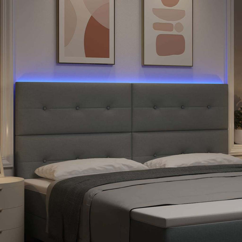 vidaXL LED Fejtámla LED -es lámpákkal Világosszürke 200 cm szövet