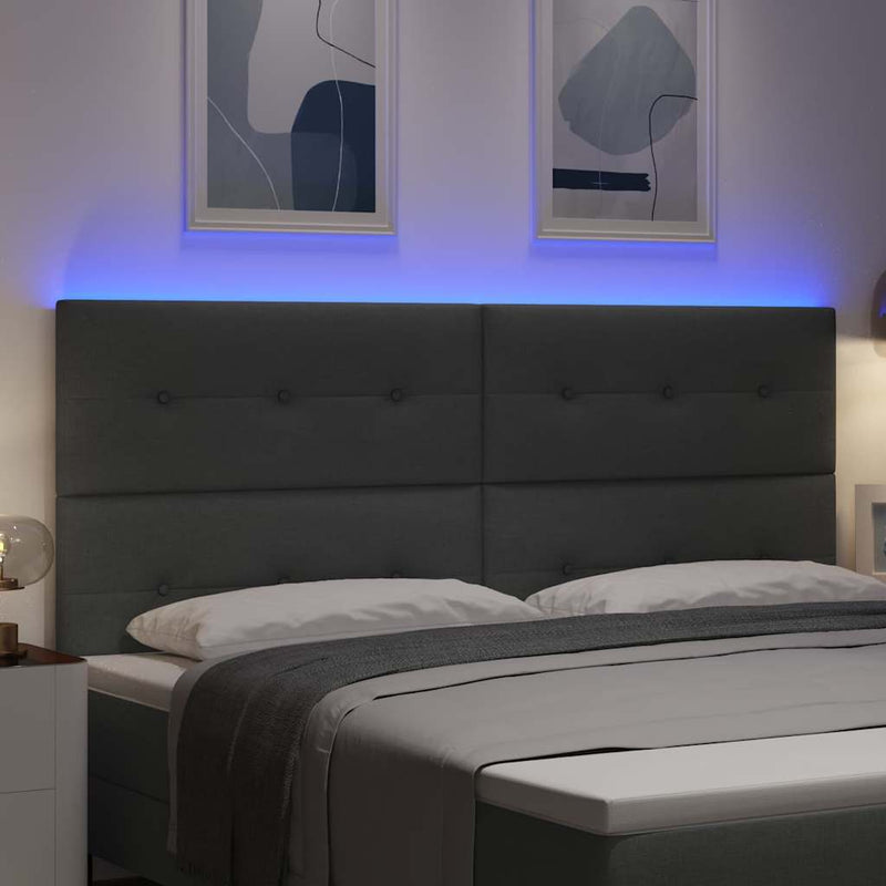 vidaXL LED Fejtámla LED -es lámpákkal Sötétszürke 200 cm szövet