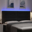 vidaXL LED ágytámla LED szalagokkal fejtámlával Fekete 200 cm szövet