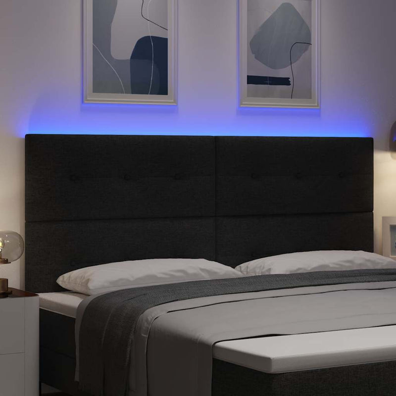 vidaXL LED Fejtámla LED -es lámpákkal fejtámlával Fekete 200 cm szövet