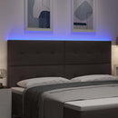 vidaXL LED ágytámla LED szalagokkal Sötét Barna 200 cm szövet