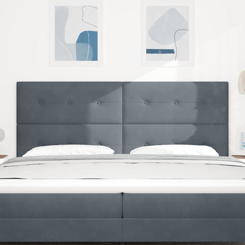 vidaXL Fejtámla LED -es lámpákkal fejtámlával Szürke 100 cm Bársony