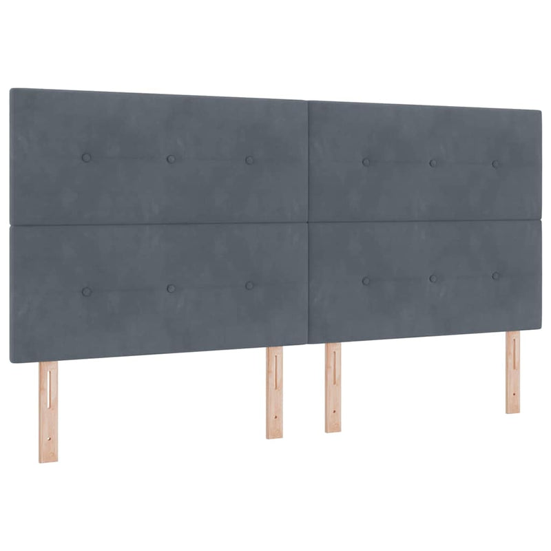 vidaXL Fejtámla LED -es lámpákkal fejtámlával Szürke 100 cm Bársony