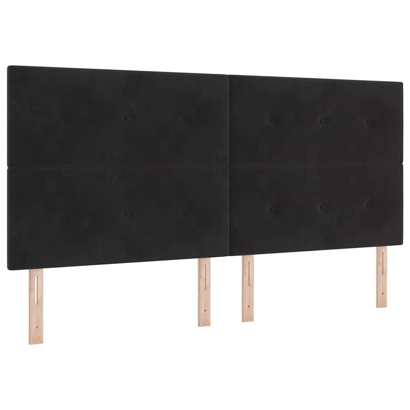 vidaXL Fejtámla LED -es lámpákkal fejtámlával Fekete 100 cm Bársony