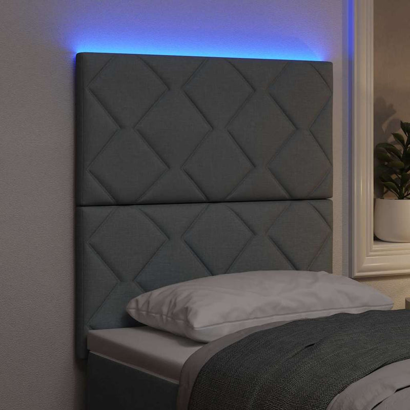 vidaXL Fejtámla LED -es lámpákkal Állítható Világosszürke 80 cm szövet