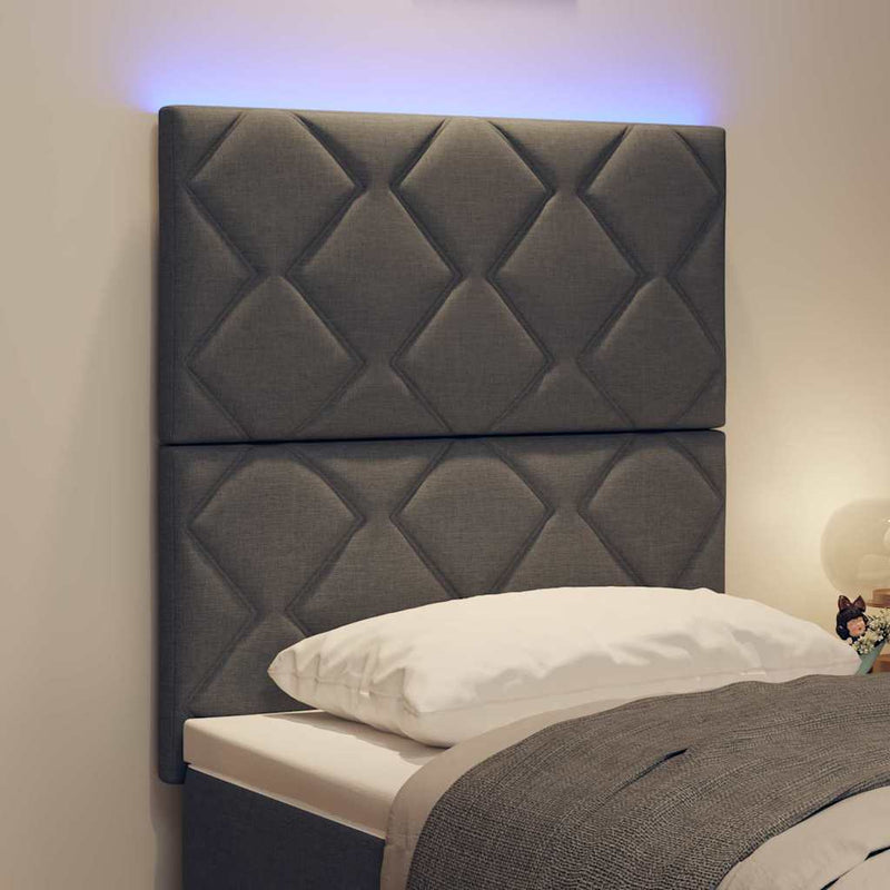 vidaXL Fejtámla LED -es lámpákkal fejtámlával Szürke 80 cm szövet