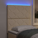 vidaXL LED ágytámla Krém szövet