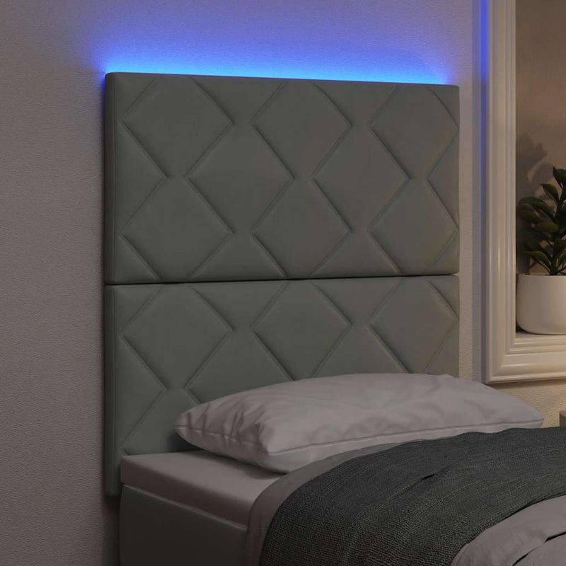 vidaXL LED Fejtámla LED -es lámpákkal Világosszürke 80 cm Bársony