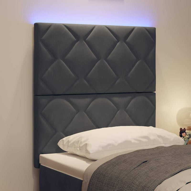 vidaXL LED Fejtámla LED -es lámpákkal Sötétszürke 80 cm Bársony