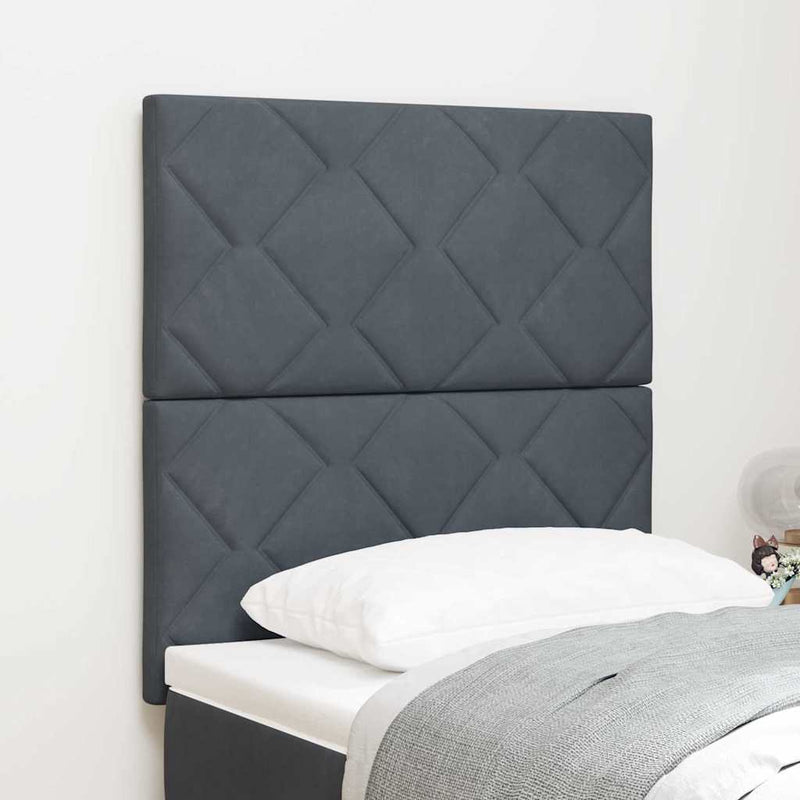 vidaXL LED Fejtámla LED -es lámpákkal Sötétszürke 80 cm Bársony