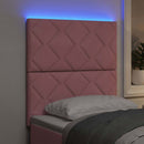vidaXL LED ágytámla Rózsaszín 80 cm Bársony