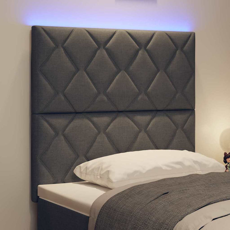 vidaXL Fejtámla LED -es lámpákkal fejtámlával Szürke 90 cm szövet