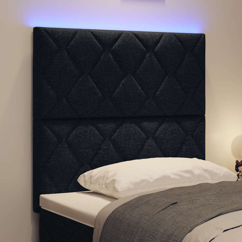 vidaXL Fejtámla LED -es lámpákkal fejtámlával Fekete 100 cm szövet