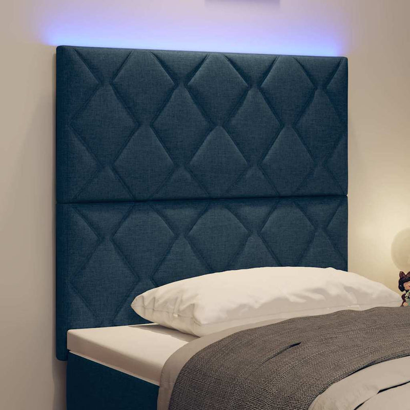 vidaXL Fejtámla LED -es lámpákkal fejtámlával Kék 100 cm szövet