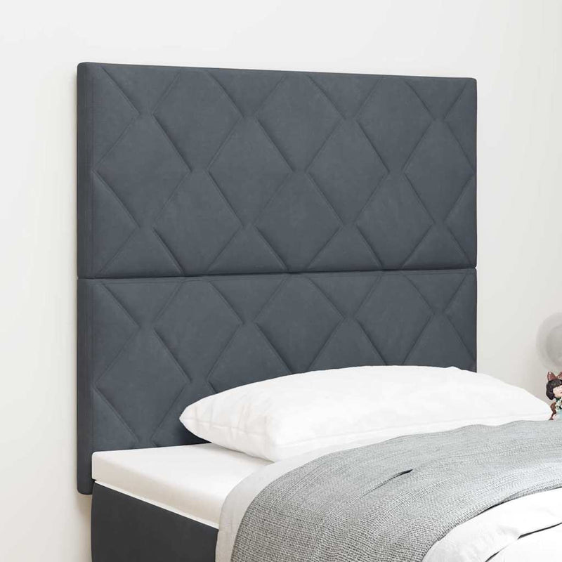 vidaXL LED Fejtámla LED -es lámpákkal Sötétszürke 100 cm Bársony