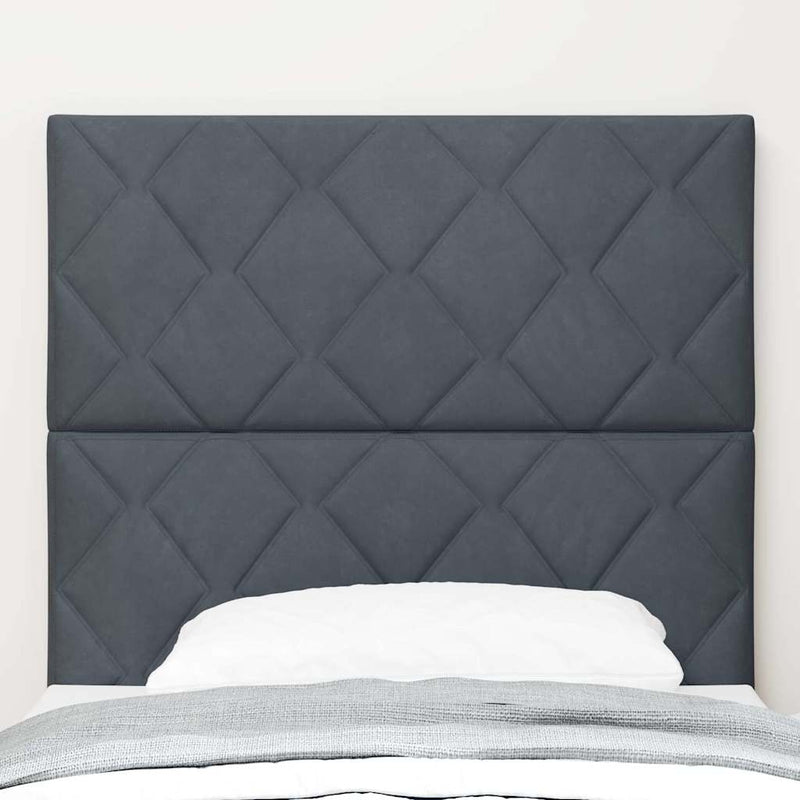 vidaXL LED Fejtámla LED -es lámpákkal Sötétszürke 100 cm Bársony