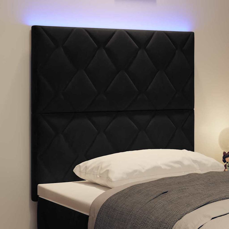 vidaXL LED Fejtámla LED -es lámpákkal Fekete 100 cm Bársony