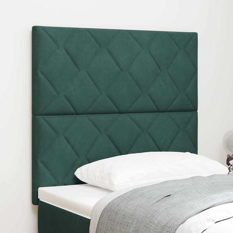 vidaXL LED Fejtámla LED -es lámpákkal Kézi Sötétzöld 100 cm Bársony