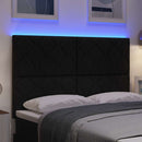 vidaXL LED ágytámla Fekete 144 cm szövet