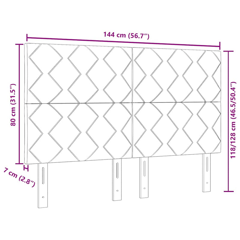vidaXL Fejtámla LED -es lámpákkal Világosszürke 144 cm szövet