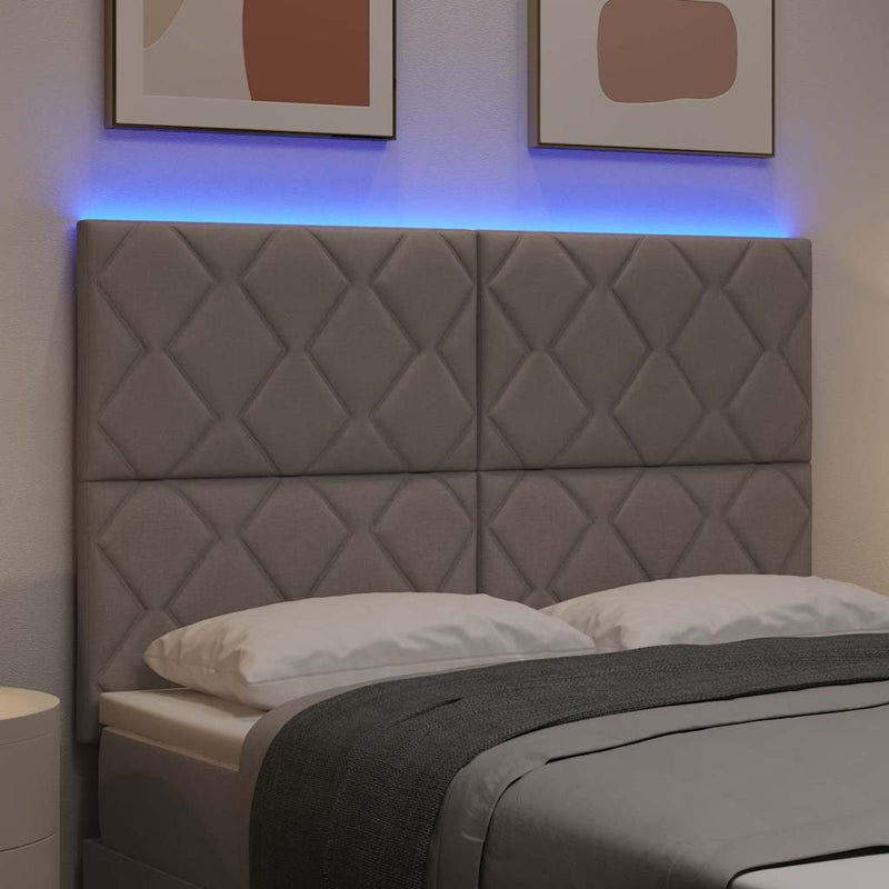 vidaXL Fejtámla LED -es lámpákkal fejtámlával Tópszínű 144 cm szövet