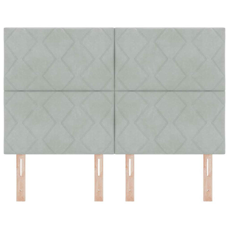 vidaXL LED Fejtámla LED -es lámpákkal Világosszürke 144 cm Bársony
