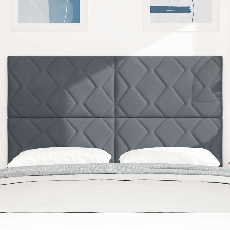 vidaXL LED Fejtámla LED -es lámpákkal Sötétszürke 144 cm Bársony