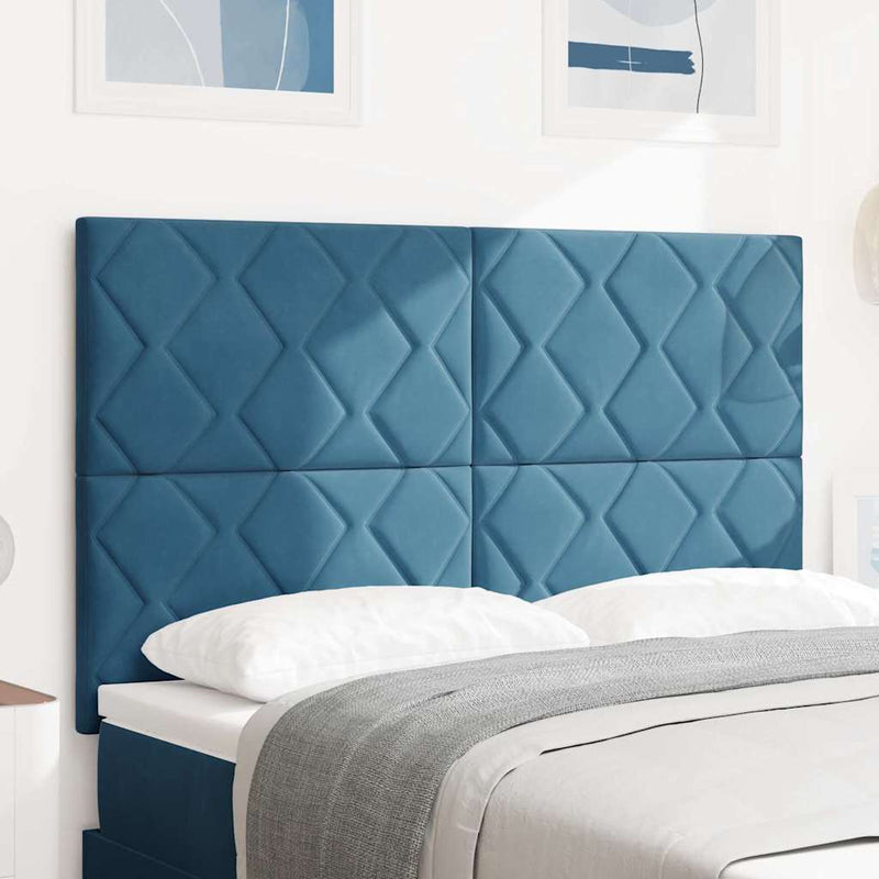 vidaXL LED Fejtámla LED -es lámpákkal Sötétkék 144 cm Bársony