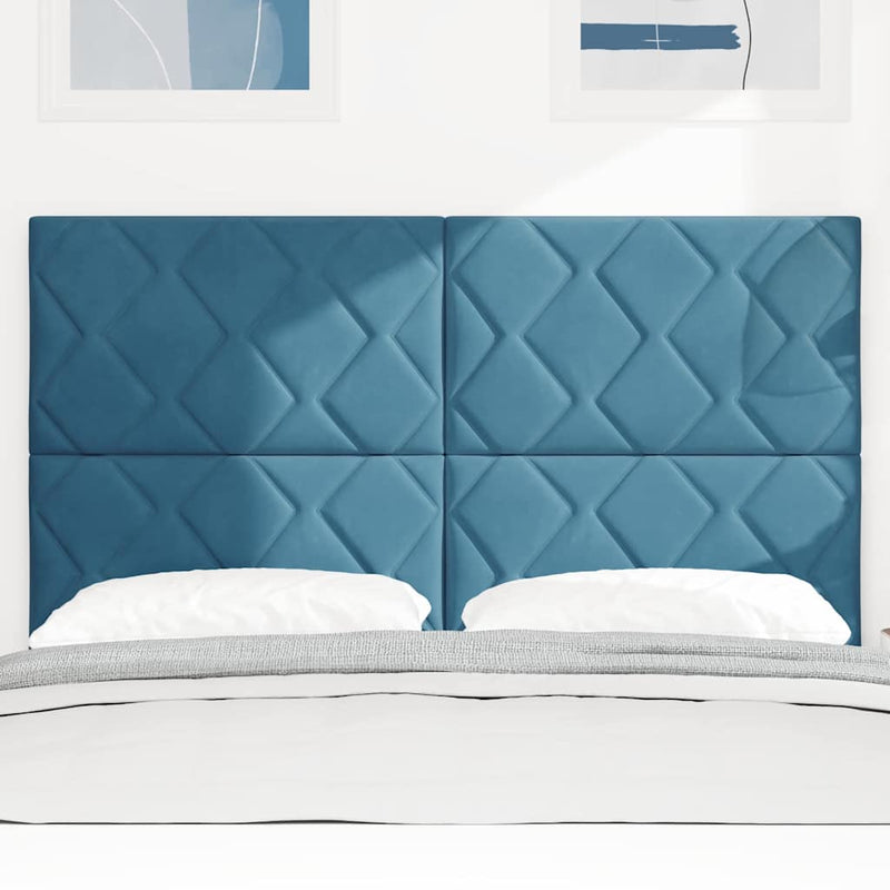 vidaXL LED Fejtámla LED -es lámpákkal Sötétkék 144 cm Bársony