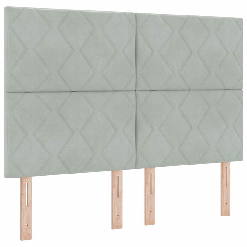 vidaXL LED Fejtámla LED -es lámpákkal Világosszürke 160 cm Bársony