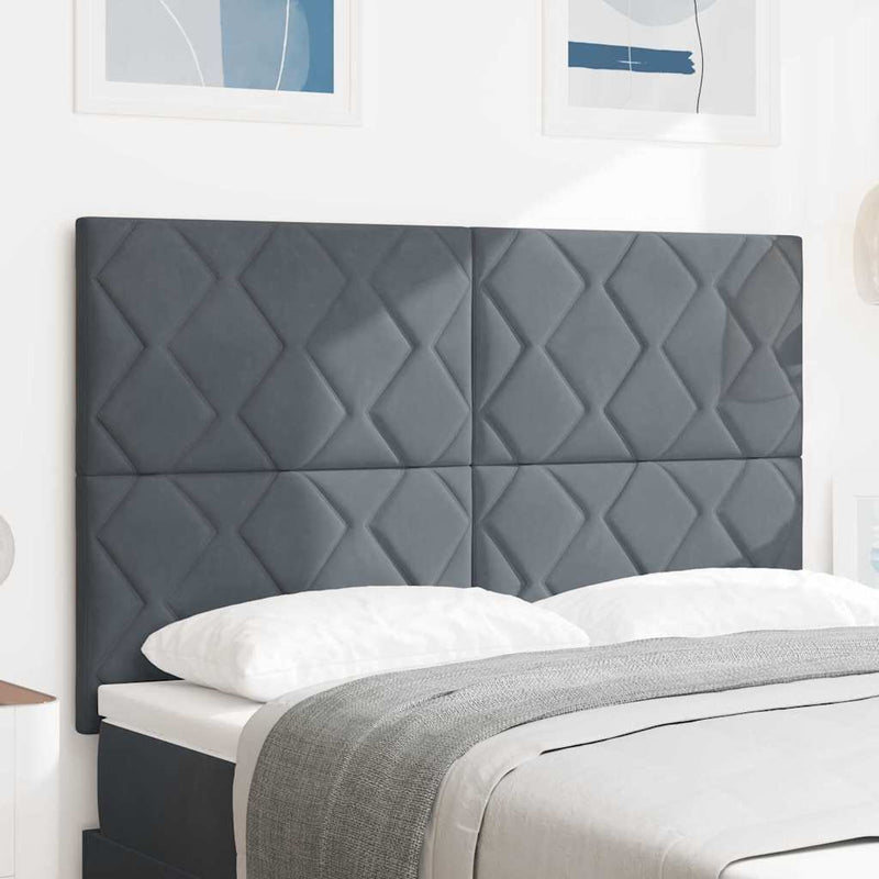 vidaXL LED Fejtámla LED -es lámpákkal Sötétszürke 160 cm Bársony