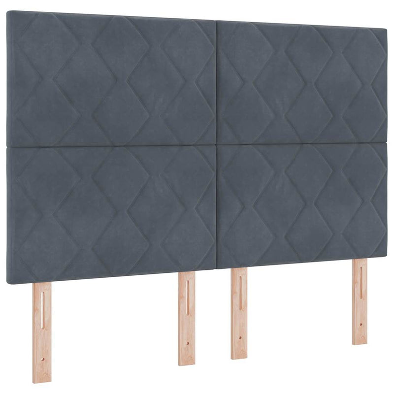 vidaXL LED Fejtámla LED -es lámpákkal Sötétszürke 160 cm Bársony