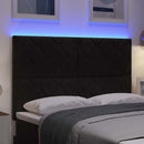 vidaXL LED ágytámla Fekete 160 cm Bársony