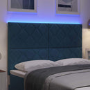 vidaXL LED ágytámla Sötét kék 160 cm Bársony