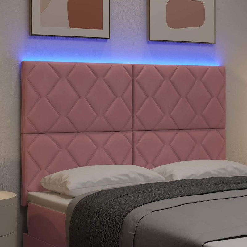 vidaXL LED Fejtámla LED -es lámpákkal Rózsaszín 160 cm Bársony