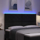 vidaXL LED ágytámla Fekete 180 cm szövet