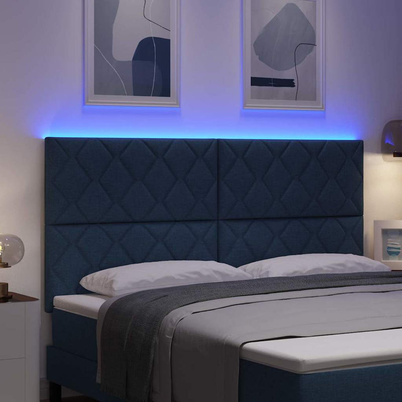 vidaXL Fejtámla LED -es lámpákkal Világosszürke 180 cm szövet