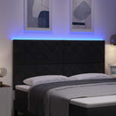 vidaXL LED ágytámla Fekete 180 cm Bársony