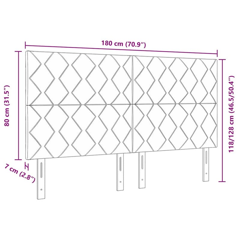 vidaXL LED Fejtámla LED -es lámpákkal Sötétkék 180 cm Bársony