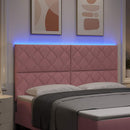 vidaXL LED ágytámla Rózsaszín 180 cm Bársony