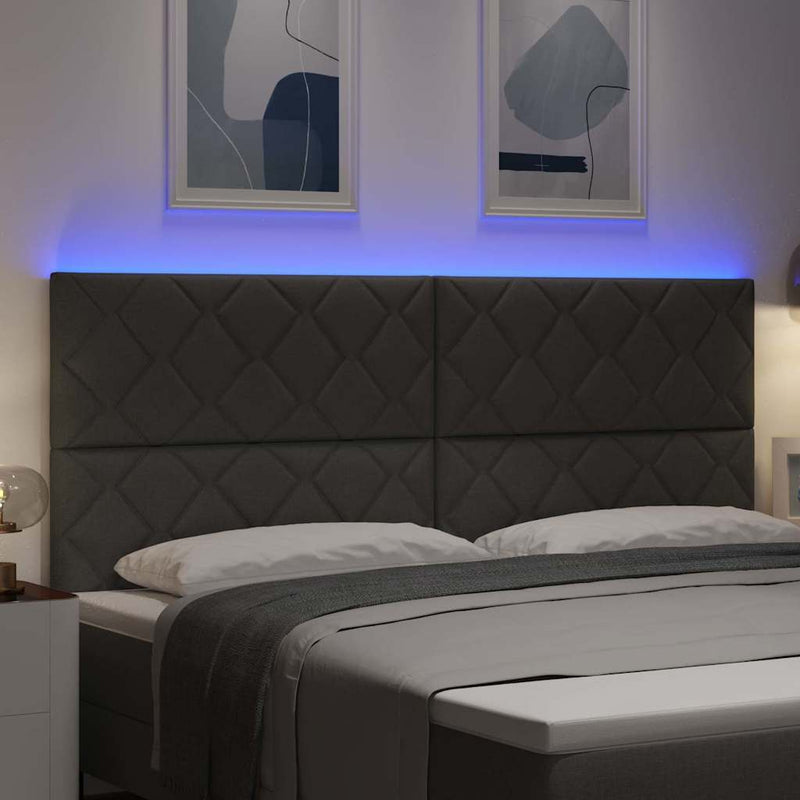 vidaXL Fejtámla LED -es lámpákkal fejtámlával Szürke 200 cm szövet
