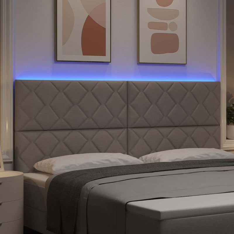 vidaXL Fejtámla LED -es lámpákkal fejtámlával Tópszínű 200 cm szövet