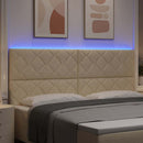 vidaXL LED ágytámla Krém szövet