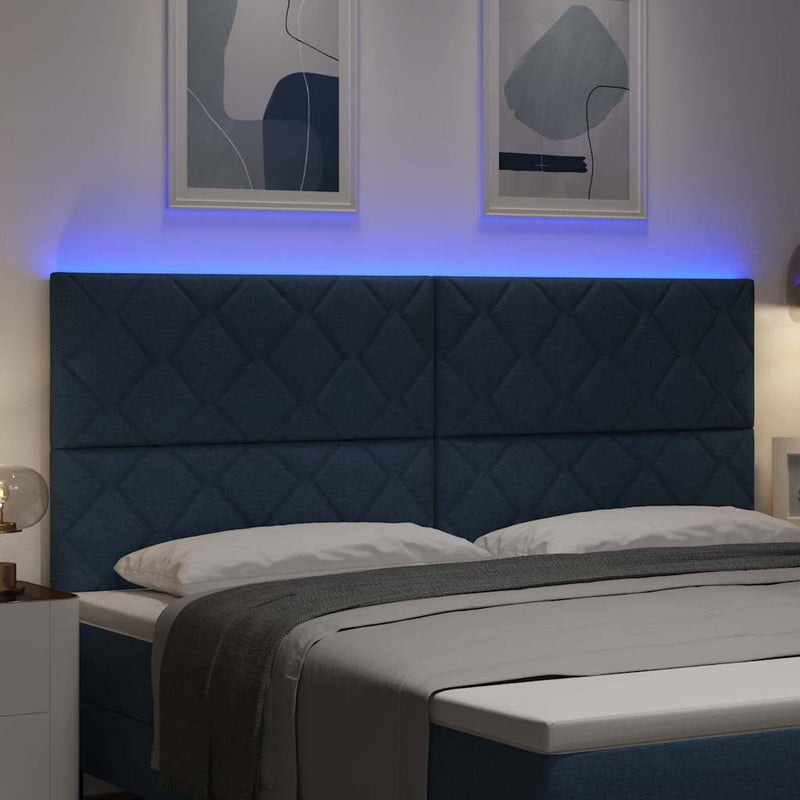vidaXL Fejtámla LED -es lámpákkal fejtámlával Kék 200 cm szövet