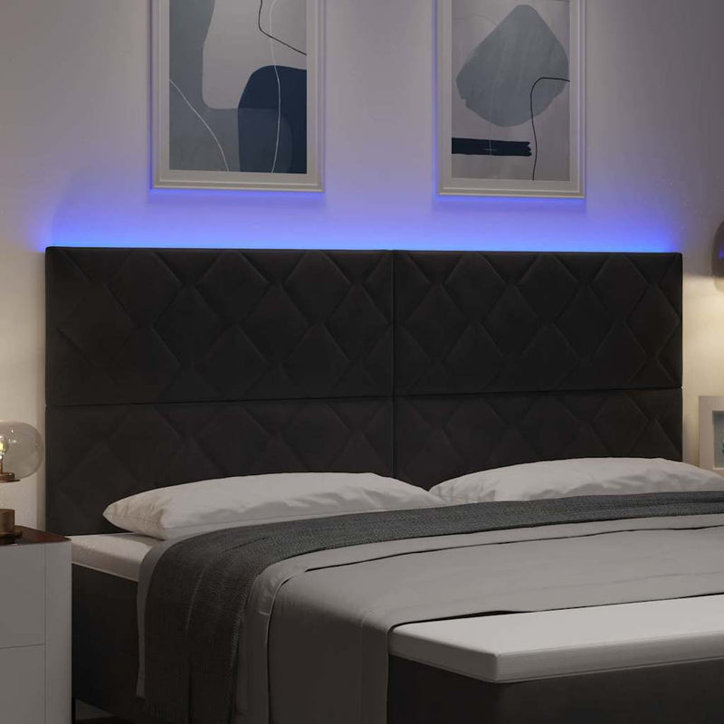 vidaXL LED Fejtámla LED -es lámpákkal Fekete 200 cm Bársony