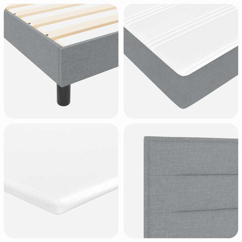 vidaXL Boxspring ágy matraccal Világosszürke 80 x 200 cm szövet
