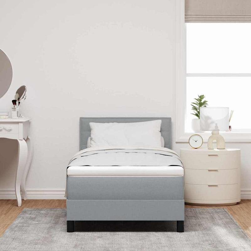 vidaXL Boxspring ágy matraccal Világosszürke 80 x 200 cm szövet