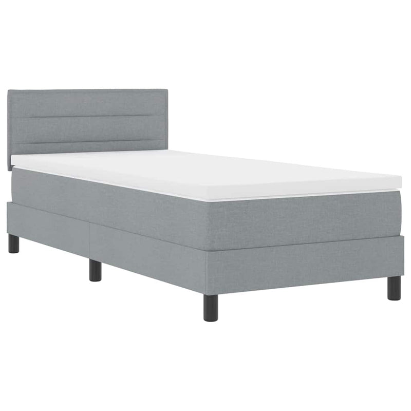vidaXL Boxspring ágy matraccal Világosszürke 80 x 200 cm szövet