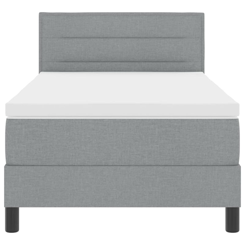 vidaXL Boxspring ágy matraccal Világosszürke 80 x 200 cm szövet