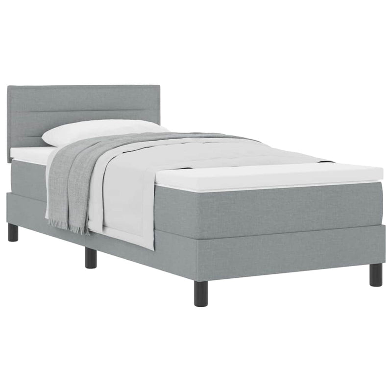 vidaXL Boxspring ágy matraccal Világosszürke 80 x 200 cm szövet